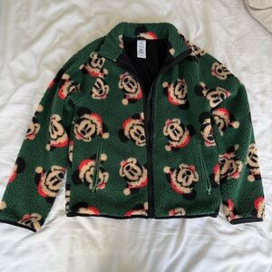 Disney Green and Black Mickey Mouse Christmas Teddy Jacket
